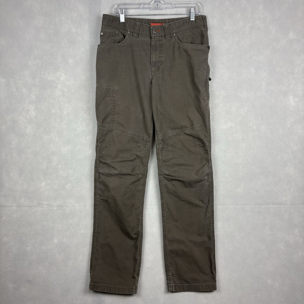 LL Bean Riverton Pants Mens 32x32 Brown Hiking Outdoors Utility Articulated Knee